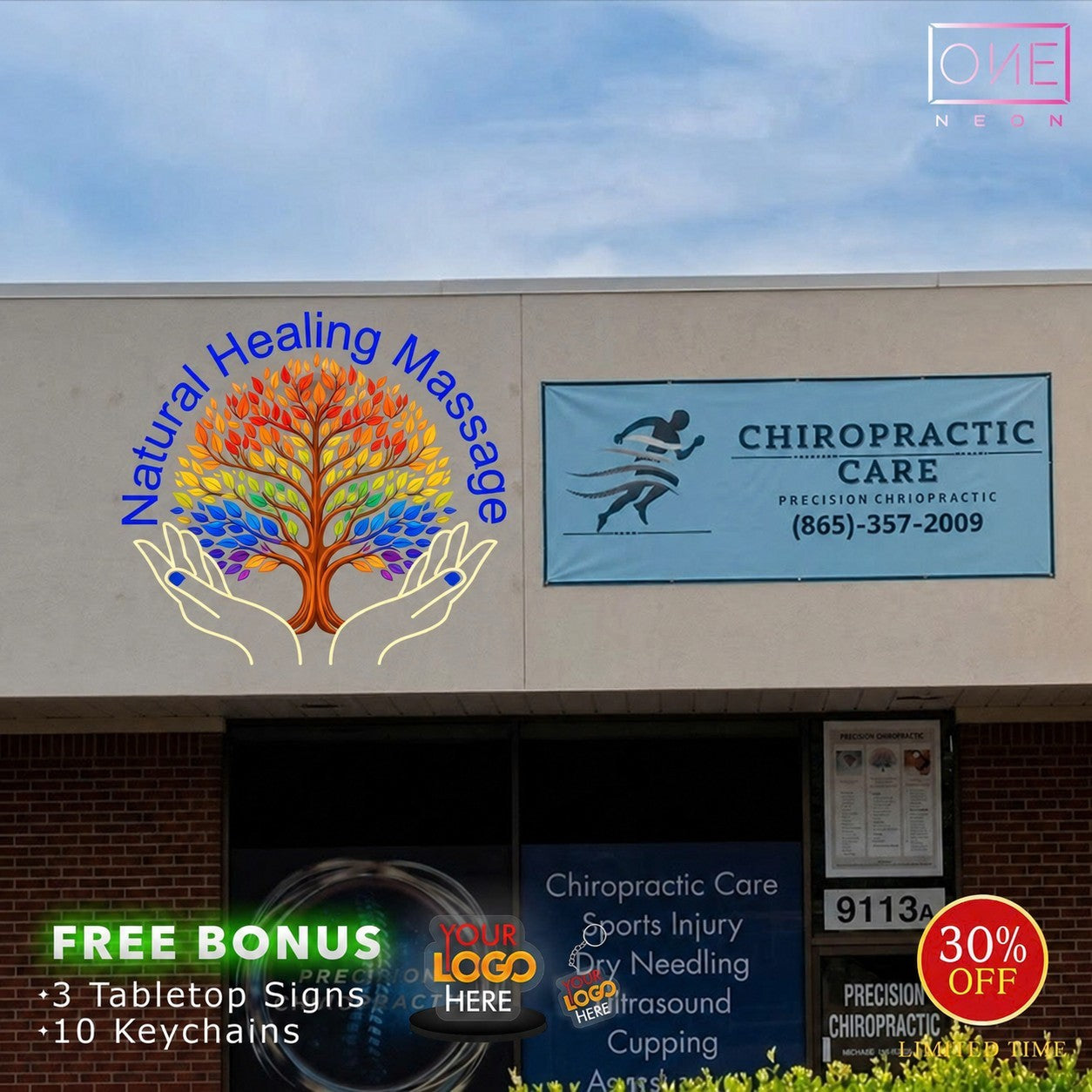 Natural Healing Massage | LED Neon Sign (3 signs)