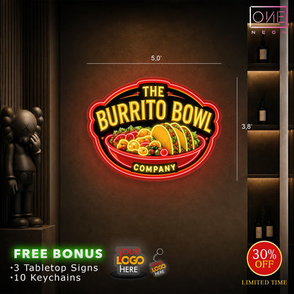 The Burrito Bowl | LED Neon Sign (3 SIGNS)