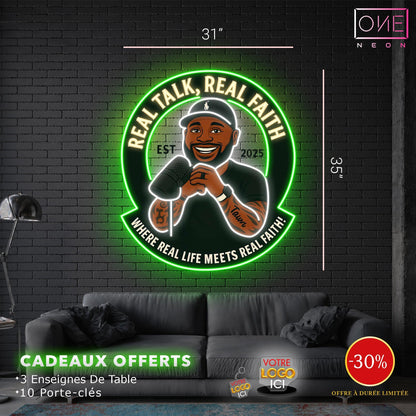 Enseigne néon LED œuvre d'art Tatoueur