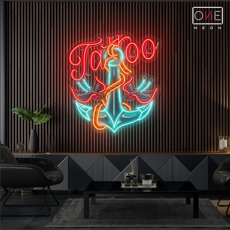 Enseigne Néon LED Motif Tatouage Ancre