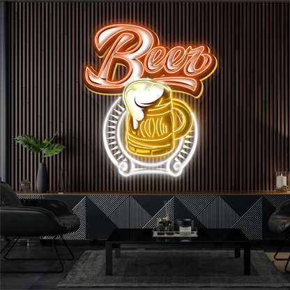 Enseigne LED néon décorative Bière givrée