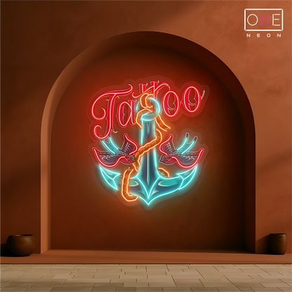 Enseigne Néon LED Motif Tatouage Ancre