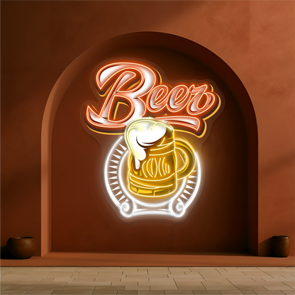 Enseigne LED néon décorative Bière givrée