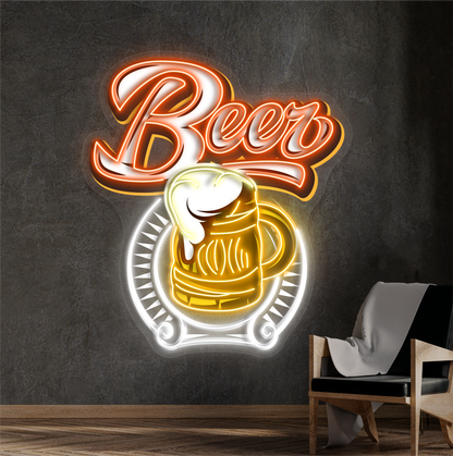 Enseigne LED néon décorative Bière givrée