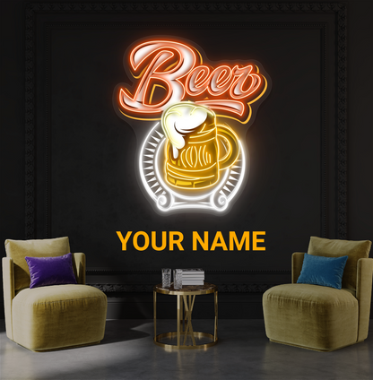 Enseigne LED néon décorative Bière givrée