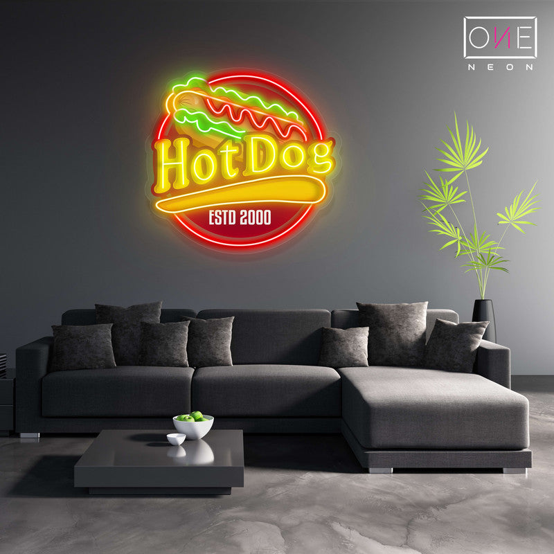 Enseigne néon LED Motif Hot Dog