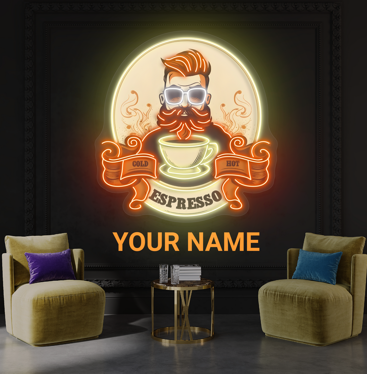 Enseigne néon LED décorative "Hipster Espresso"