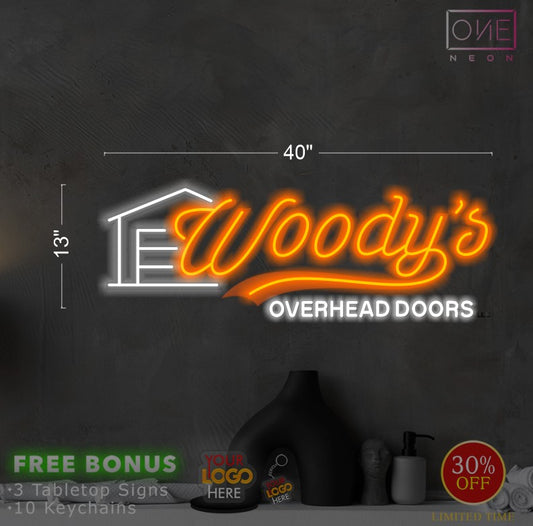 Woody's Overhead Doors | LED Neon Sign