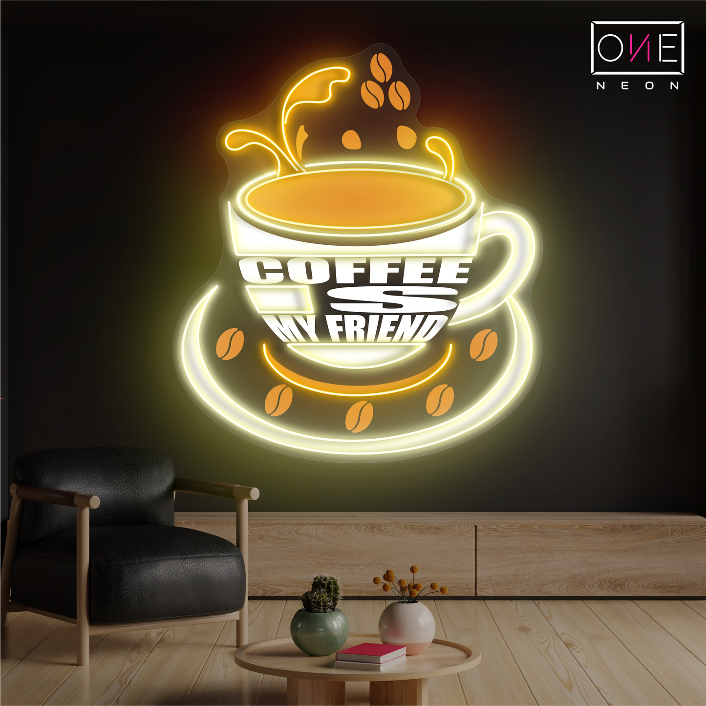 Enseigne néon LED "Coffee is My Friend"