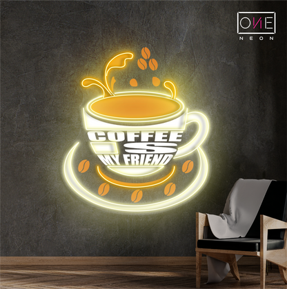 Enseigne néon LED "Coffee is My Friend"