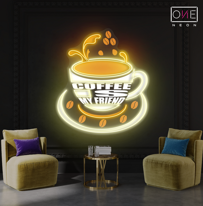 Enseigne néon LED "Coffee is My Friend"