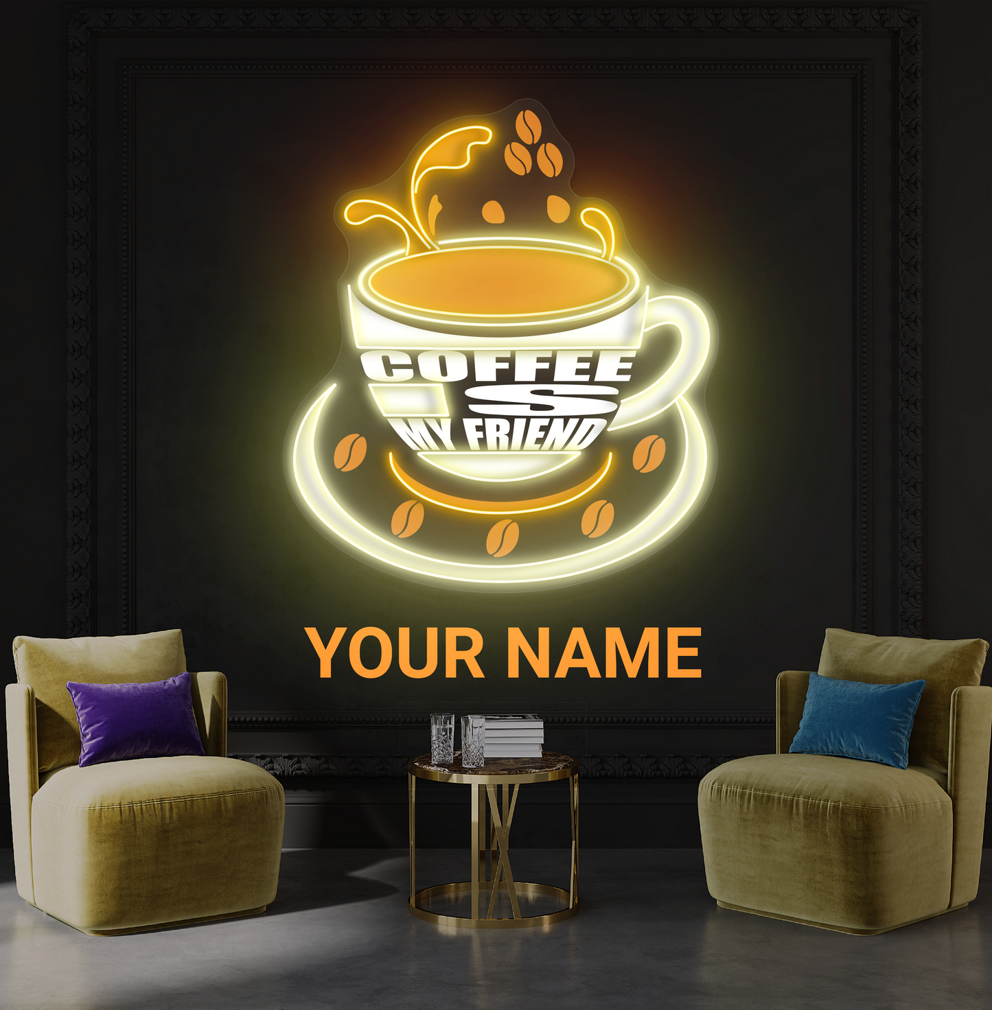 Enseigne néon LED "Coffee is My Friend"