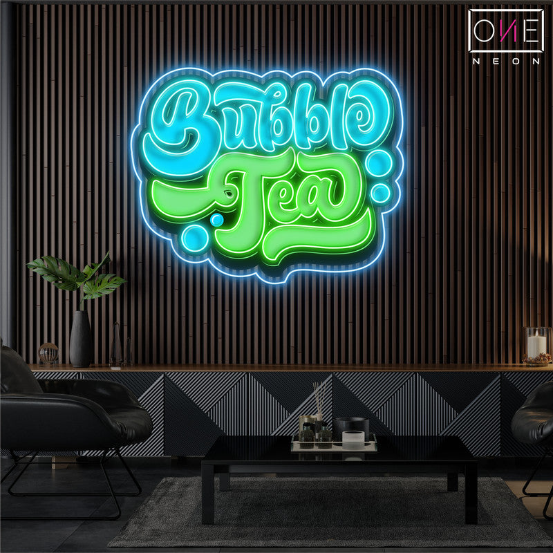 Enseigne néon LED œuvre d'art Bubble Tea