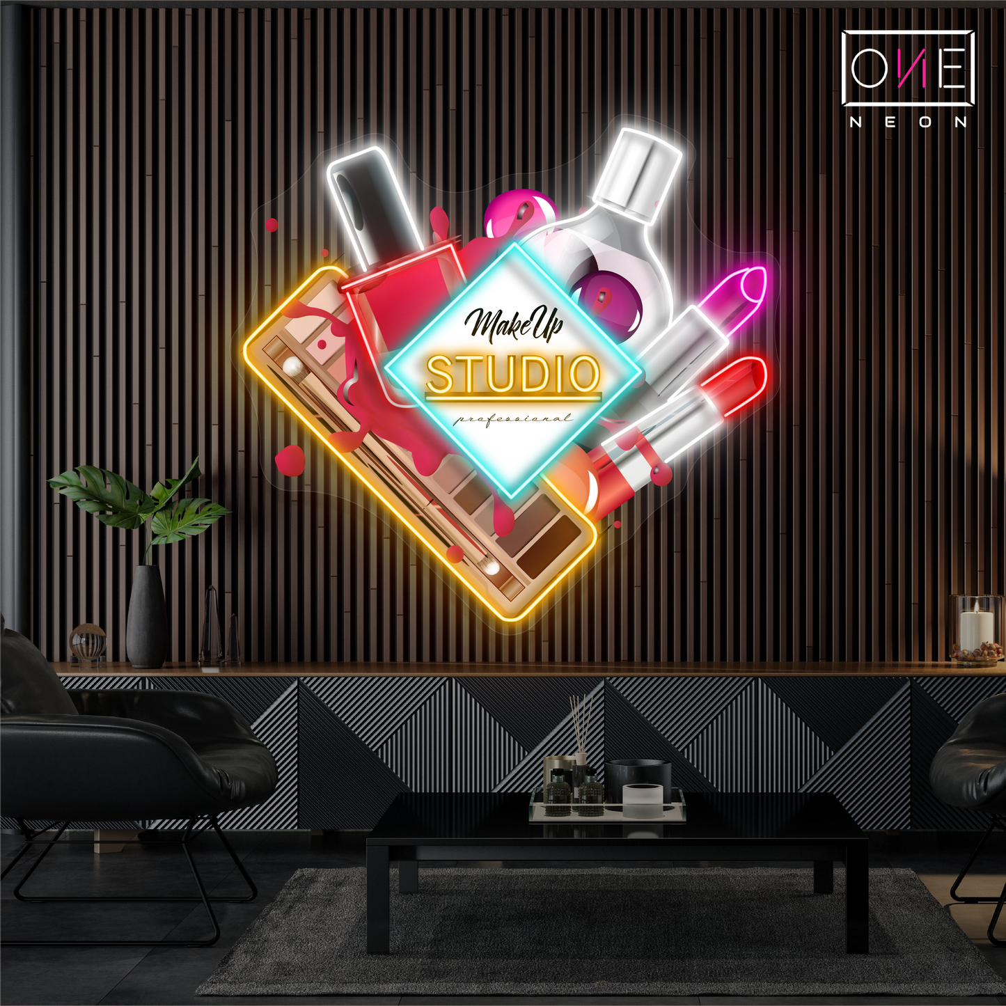 Enseigne lumineuse LED néon de studio de maquillage glamour