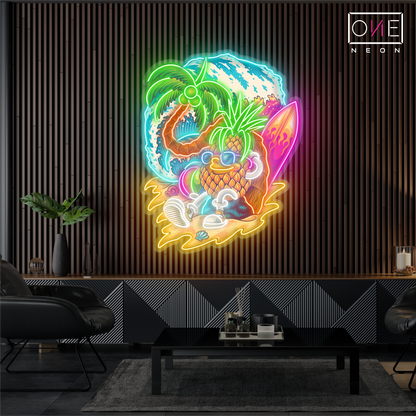 Enseigne néon LED ananas paradisiaque