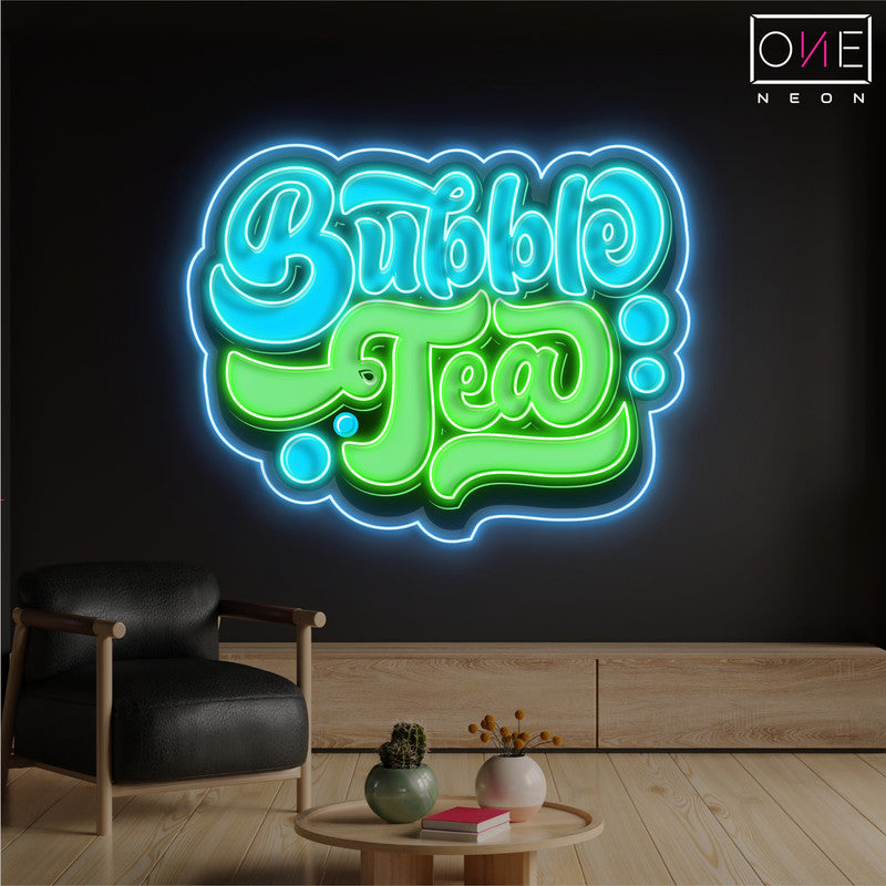 Enseigne néon LED œuvre d'art Bubble Tea