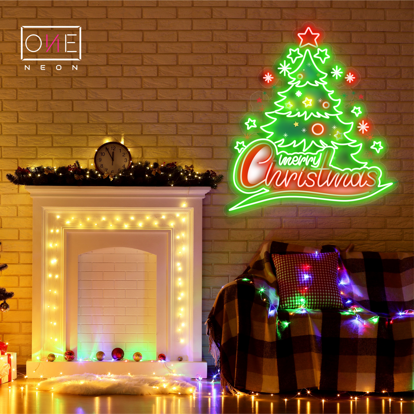 Enseigne Néon LED Motif Sapin de Noël