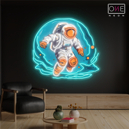 Enseigne néon LED Astronaute cosmique