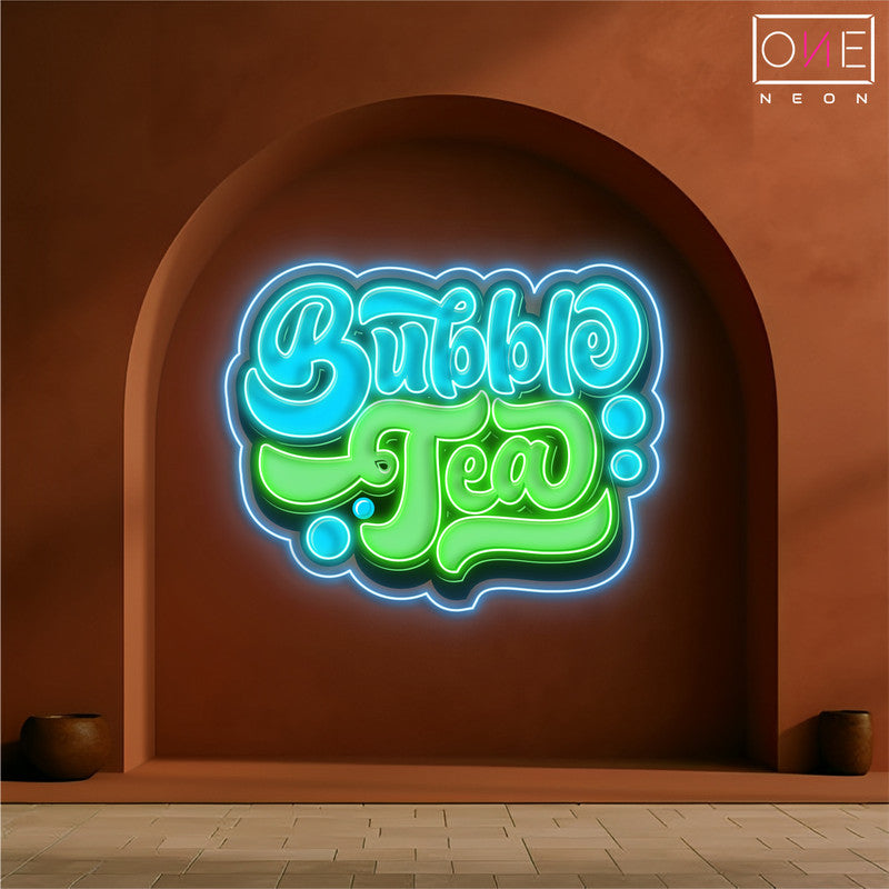 Enseigne néon LED œuvre d'art Bubble Tea