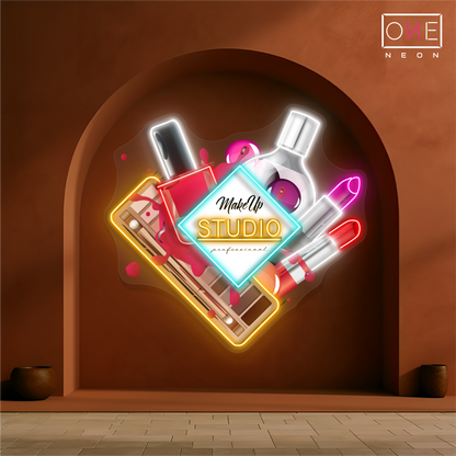 Enseigne lumineuse LED néon de studio de maquillage glamour