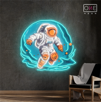 Enseigne néon LED Astronaute cosmique