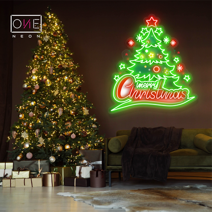 Enseigne Néon LED Motif Sapin de Noël