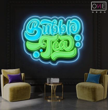 Enseigne néon LED œuvre d'art Bubble Tea