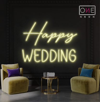 Enseigne néon Joyeux mariage