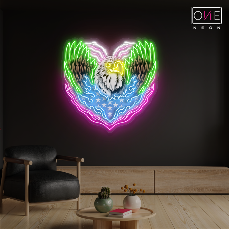 Enseigne lumineuse LED néon « Cœur d'aigle »