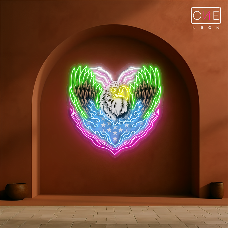 Enseigne lumineuse LED néon « Cœur d'aigle »