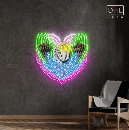 Enseigne lumineuse LED néon « Cœur d'aigle »