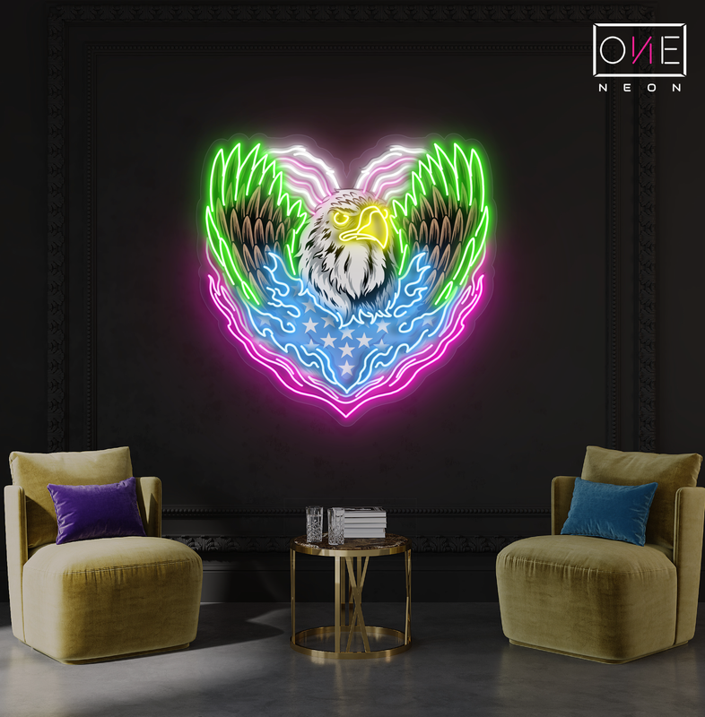 Enseigne lumineuse LED néon « Cœur d'aigle »
