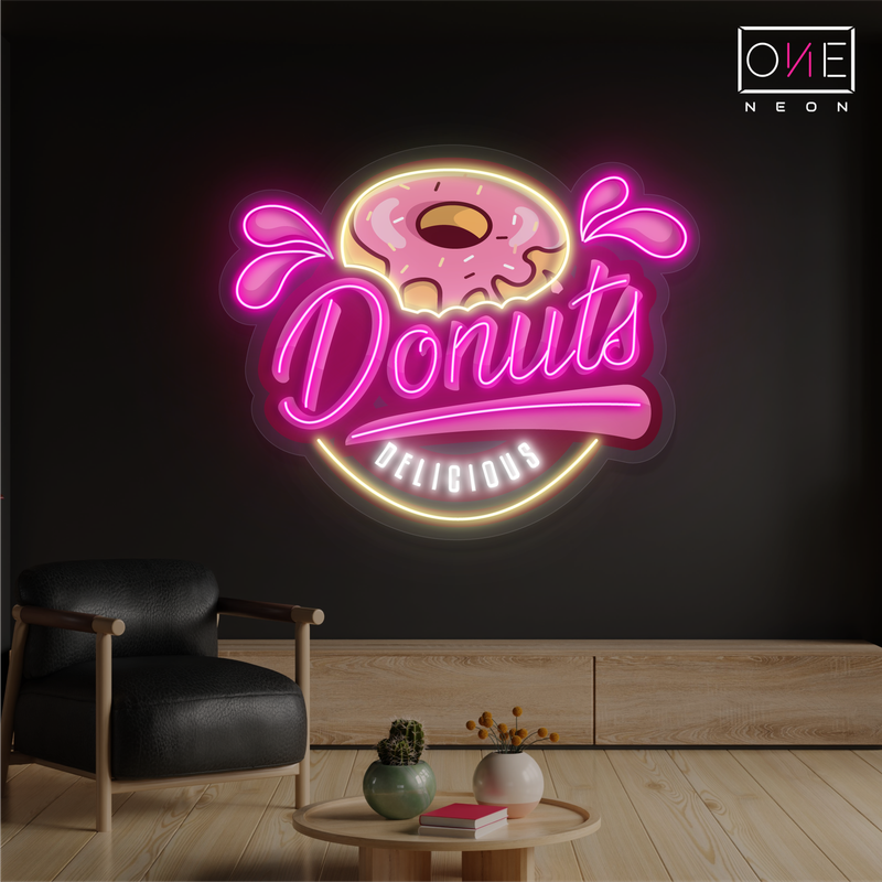 Enseigne Néon LED Donut Délicieux