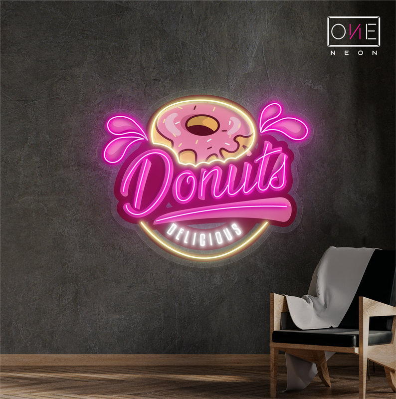 Enseigne Néon LED Donut Délicieux