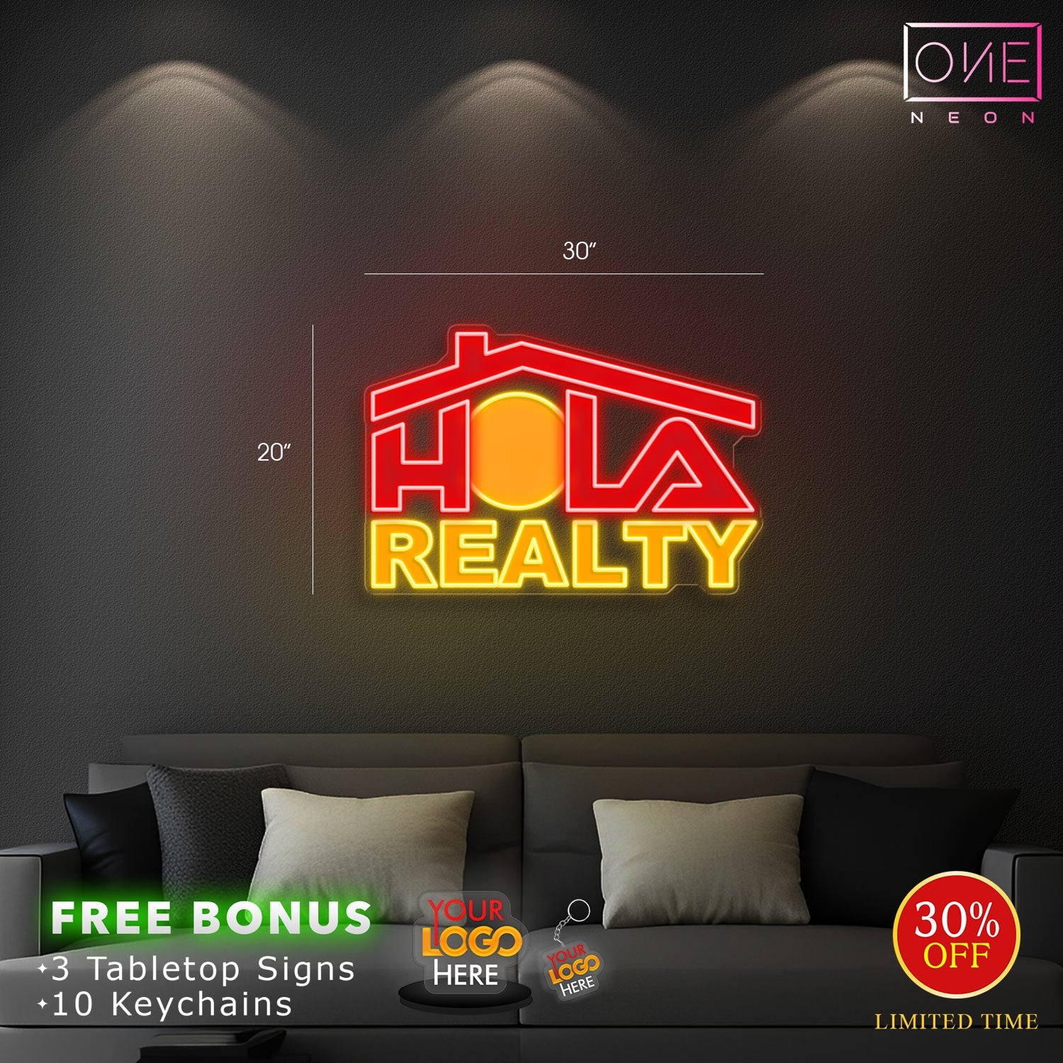 HOLA REALTY | LED Neon Sign – ONE Neon™ Custom