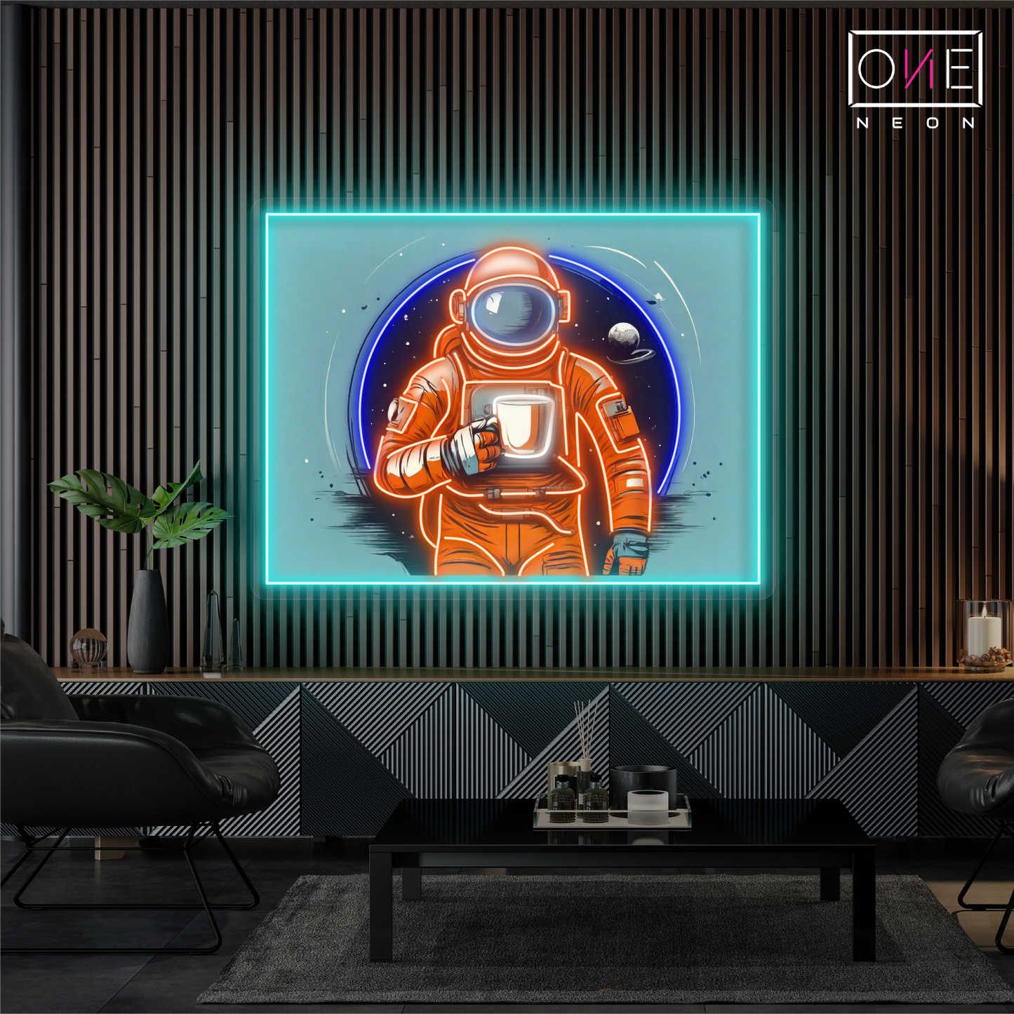 Enseigne néon LED artistique Spacewalk Coffee