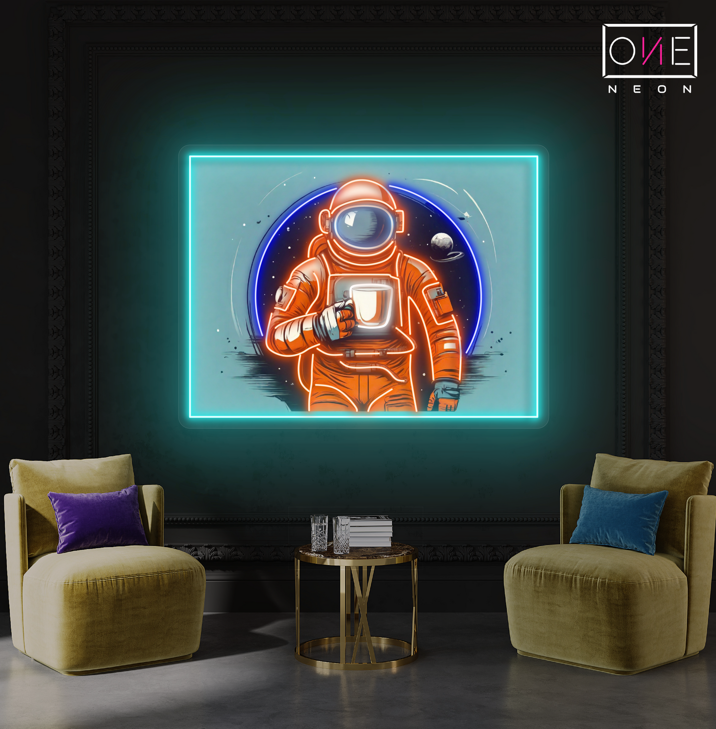 Enseigne néon LED artistique Spacewalk Coffee