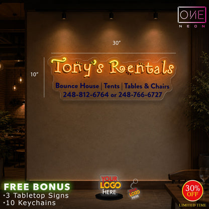 TONY'S RENTALS | LED Neon Sign