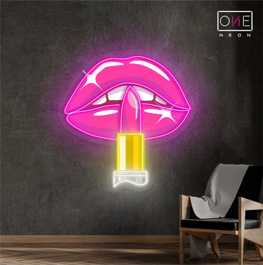 Enseigne néon LED œuvre d'art Luxe Lips