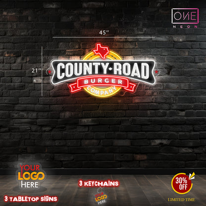 COUNTY ROAD BURGER COMPANY | LED Neon Sign (INDOOR)