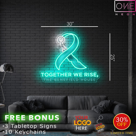 TOGETHER WE RISE THE BENEFIELD HOUSE | LED Neon Sign