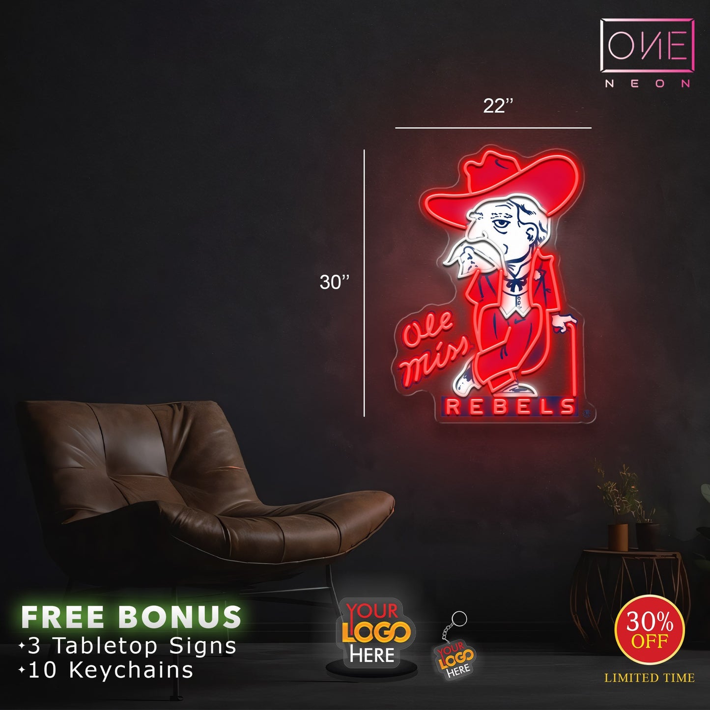 Enseigne néon LED œuvre d'art Tatoueur
