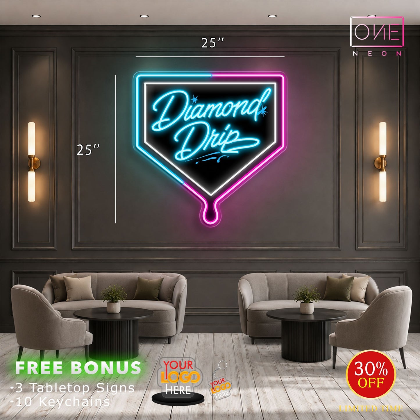 Enseigne néon LED œuvre d'art Tatoueur
