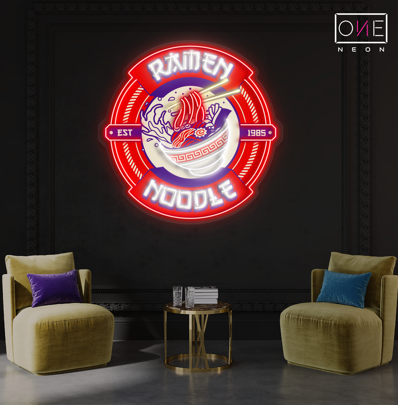 Enseigne néon LED œuvre d'art nouilles ramen
