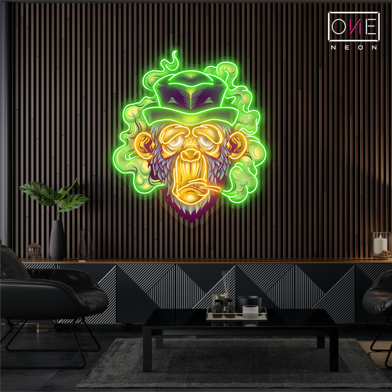 Enseigne lumineuse LED "Smokin' Ape Artwork"