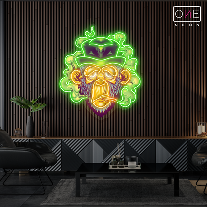 Enseigne lumineuse LED "Smokin' Ape Artwork"
