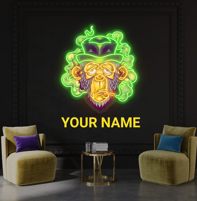 Enseigne lumineuse LED "Smokin' Ape Artwork"