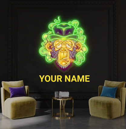 Enseigne lumineuse LED "Smokin' Ape Artwork"
