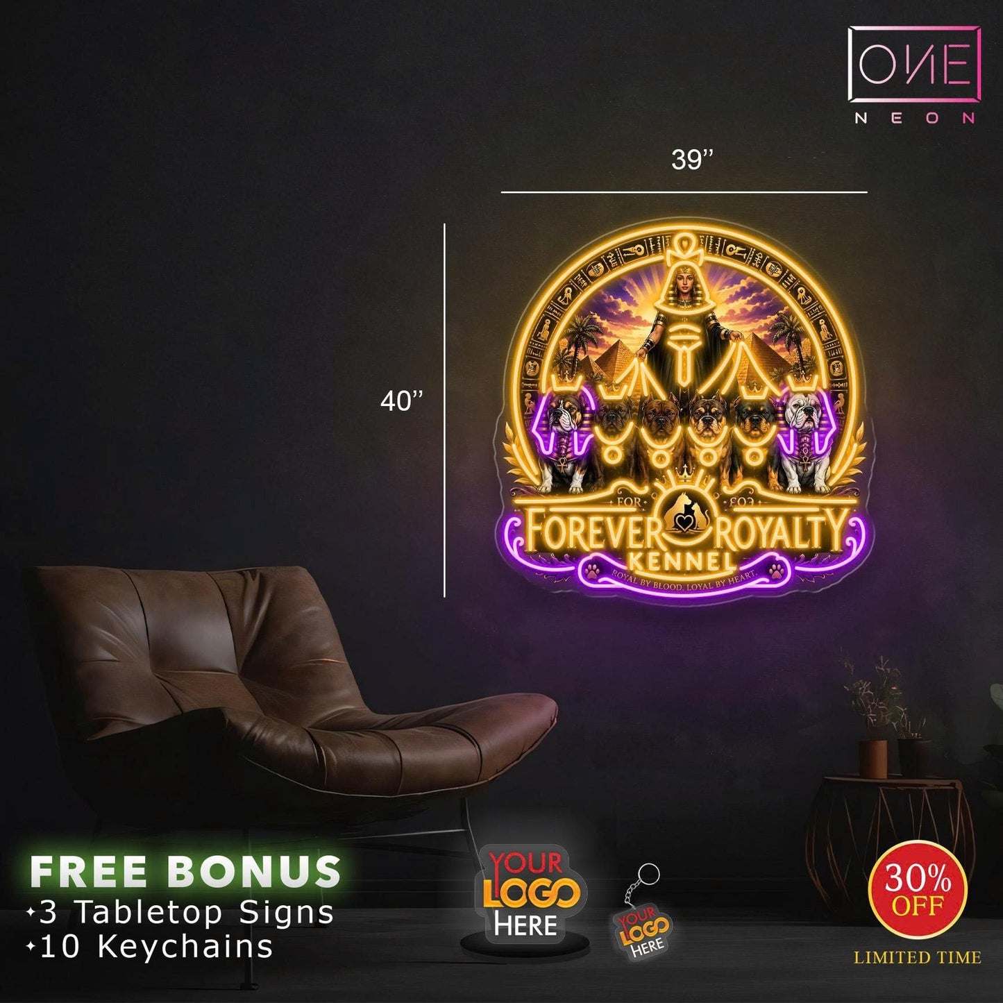 Enseigne néon LED œuvre d'art Tatoueur