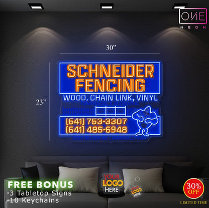 SCHNEIDER FENCING | LED Neon Sign